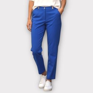 St. John Straight Leg Pants Women's 10 Classic Coastal Preppy Stretch Nautical